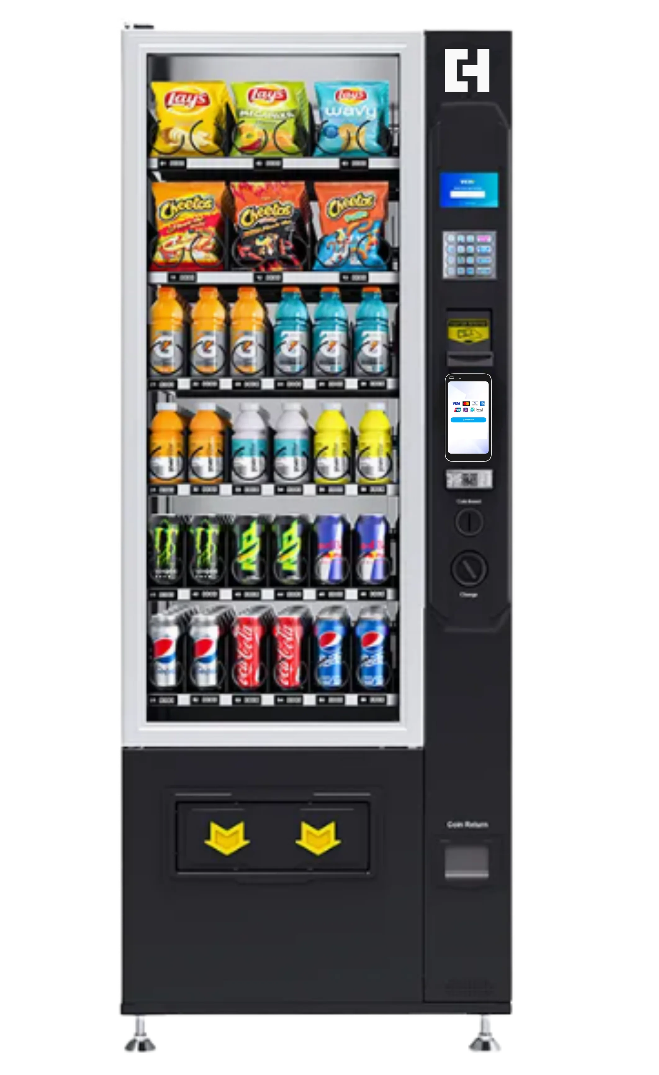Máquina expendedora slim para la venta de snacks y bebidas en Perú para oficinas y empresas